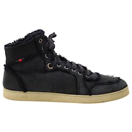 Gucci-Gucci Aspen High Top Sneakers in Blue Suede -Blue