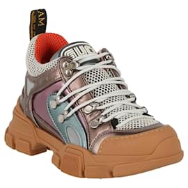 Gucci-Gucci Flashtrek Metallic Leather Sneakers-Multiple colors