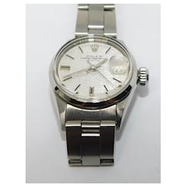 Rolex-ROLEX-Uhr komplett mit seltener Vintage-Box und Papieren 1970-Silber