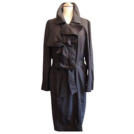 SONIA RYKIEL SCHWARZER TRENCHCOAT GRÖSSE  44/46 Schwarz