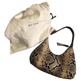 Autre Marque Bolsa de mão By Far Python em couro bege Bege