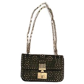Borsa Dior Addict in pelle nera con borchie Nero