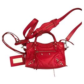 Balenciaga City Petit Handtasche Rot Lackleder Rot