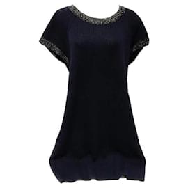 Chanel-*CHANEL Chanel / Knitted One Piece / Cotton / Navy-Navy blue