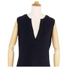 Chanel-*CHANEL One-Piece Pile Sleeveless Tops Women's Made in Italy Black Size 38-Black