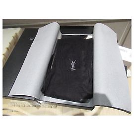 Saint Laurent sheer tights with crystal logo Black