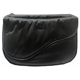 Christian Dior-* Christian Dior 128YVV Nylon Saddlebag Body Bag Noir-Noir