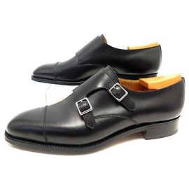 NUOVE SCARPE JM WESTON 237 9.5E 43.5 SCARPE DERBY IN PELLE NERA CON FIBBIA foderate Nero