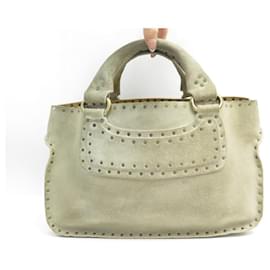 Céline-SAC A MAIN CELINE BOOGIE EN DAIM VEAU VELOURS BEIGE DEER HANDBAG PURSE-Beige