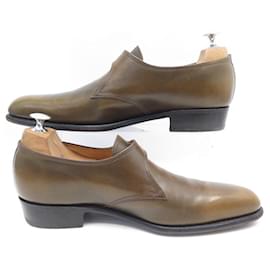JM Weston-JM WESTON DERBY FLORA SHOES 529 LOAFERS WITH BUCKLE 8D 42 LEATHER SHOES-Brown