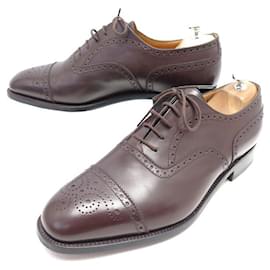 JM Weston-JM WESTON RICHELIEU SHOES 310 flowered tip 10g 44 LARGE BLACK LEATHER SHOES-Brown