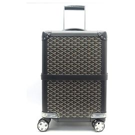 NOVA MALA GOYARD CARRINHO BOURGET PM LONA MONOGRAMA E CAIXA DE COURO PRETA NOVA Preto