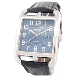 Hermès-HERMES CAPE COD CD WATCH6.710 sizeM AUTOMATIC SQUARE STEEL PALLADIE WATCH-Silvery