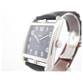 Hermès-HERMES CAPE COD CD WATCH6.710 sizeM AUTOMATIC SQUARE STEEL PALLADIE WATCH-Silvery