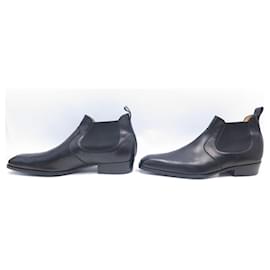 JM Weston-JM WESTON SHOES 457 INFORMAL BOOTS 9.5E 43.5 BLACK LEATHER LOW BOOTS-Black