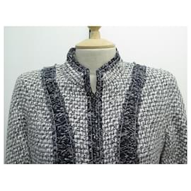 Chanel-CHANEL P JACKET45463 taille 38 M IN GRAY POLYAMIDE TWEED NYLON JACKET-Grey