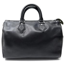 Louis Vuitton-NEW LOUIS VUITTON SPEEDY HANDBAG 25 M43012 BLACK EPI LEATHER BAG-Black