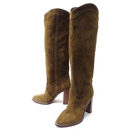 Yves Saint Laurent CHAUSSURES SAINT LAURENT 621265 BOTTES 39 DAIM MARRON BROWN DEER BOOTS Marron