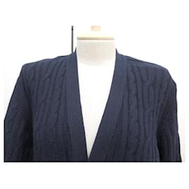 Chanel-VINTAGE WESTE CHANEL CARDIGAN L 42 KASCHMIR-JACKE SCHOTTLAND-KASCHMIR-JACKE-Marineblau