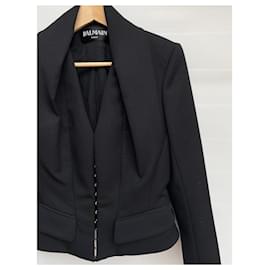 Balmain Black Wool Blazer Black