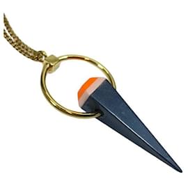 Fendi-Fendi Necklace Pendant Gold Black Orange Adjustable-Black,Orange,Gold hardware