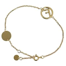 Fendi-Fendi bracelet with circle F rhinestone-Gold hardware