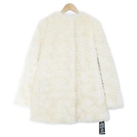 Miu Miu AW12 Cream Mohair Shearling Coat Cream
