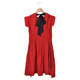 Miu Miu-Miu Miu Dot Print Dress-Red