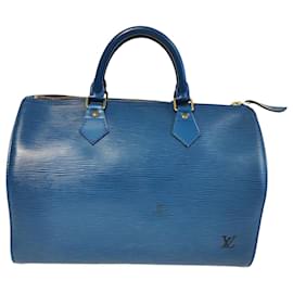 Louis Vuitton-Louis Vuitton Speedy 30 BLUE EPI-Blue