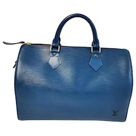 Louis Vuitton-Louis Vuitton Speedy 30 BLUE EPI-Blue