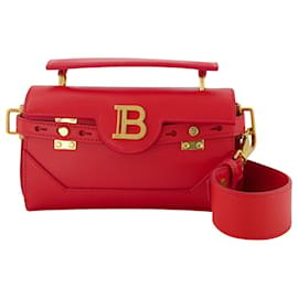 Balmain-B-Buzz 19 bolsa em couro vermelho-Vermelho