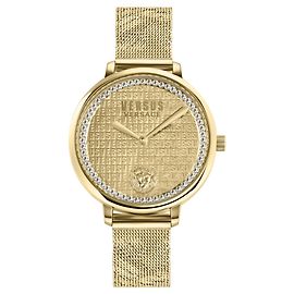 Relógio com pulseira de cristal Versus Versace La Villette Dourado Metálico