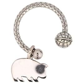 Bottega Veneta-Bottega Veneta Pig Charm Key Ring-Silvery,Metallic