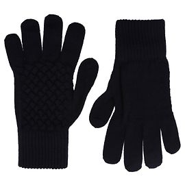 Bottega Veneta Wool Ribbed Gloves Black