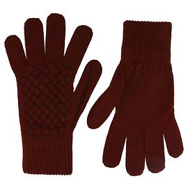 Bottega Veneta gerippte gewebte Handschuhe aus Wolle Rot