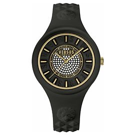 Versus Versace Fire Island Crystal Strap Watch Black