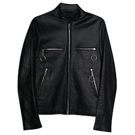 Balenciaga-Balenciaga Biker Jacket in Black Lambskin Leather-Black