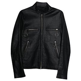 Giacca Biker Balenciaga in pelle di agnello nera Nero