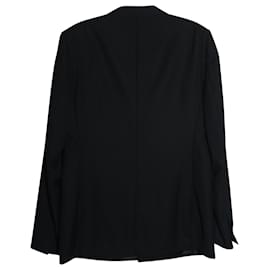 Balenciaga-Blazer Balenciaga com gola de lapela Silk Peak em lã virgem preta-Preto