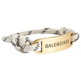 Bracelet Plaque Balenciaga en Polyester Beige Beige