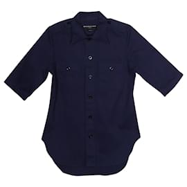 Balenciaga-Balenciaga SS17 Police Shirt in Navy Blue Cotton-Blue,Navy blue