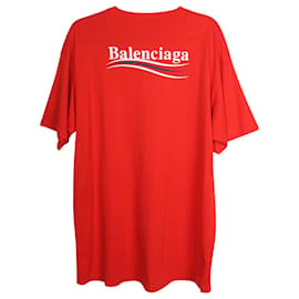 Balenciaga-Balenciaga Political Campaign Logo Tee in Red Cotton-Red