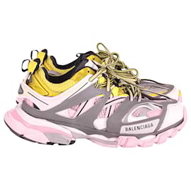 Balenciaga-Balenciaga Track Sneakers in Yellow Grey Polyurethane-Yellow