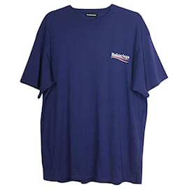 Balenciaga-Camiseta de algodón azul con logotipo de la campaña política de Balenciaga-Azul