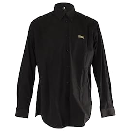 Balenciaga-Balenciaga 'Homme' Buttondown-Hemd aus schwarzer Baumwolle-Schwarz