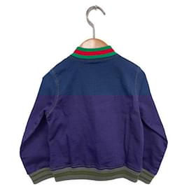 Gucci-**GUCCI (gucci)  blue denim bomber jacket-Other