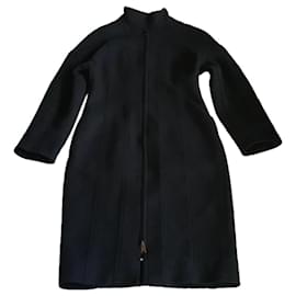 Fendi-Fendi Raw Edges Coat-Navy blue