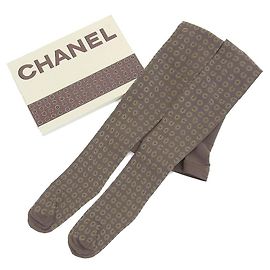 * Meia calça CHANEL Interna Cáqui 3 Marrom