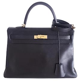 Hermès-Hermes Kelly togo bag 35-Black