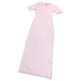 Fendi-*FENDI Long Knit One Piece FF Logo-Pink